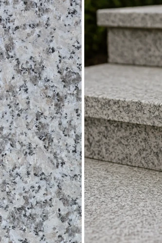 Stopnica granitowa szara płomieniowana G602 135x33x2 cm Bianco Sardo