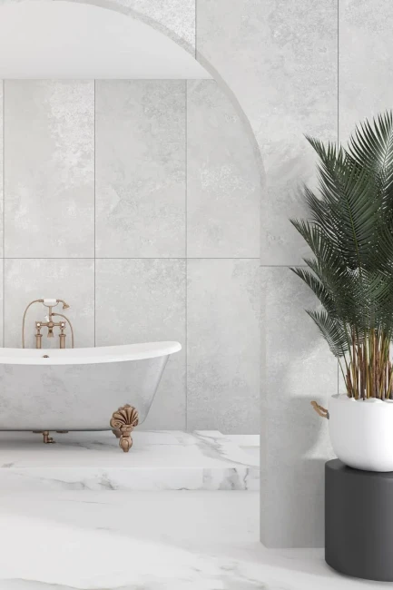 Gres Cement Albira White Carving 120x60x0,9 cm