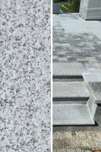 Schodek Granitowy Płomieniowany G603 150x35x2+2 stopnica Bullnose Przedsprzedaż