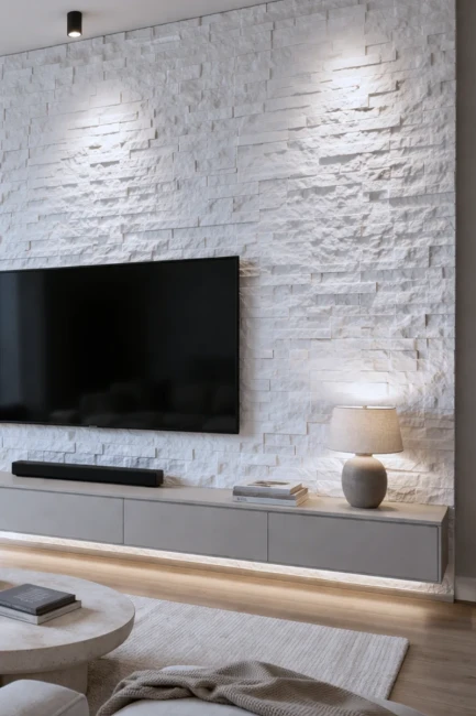 Kamień elewacyjny-dekoracyjny marmur Pure White Stackstone 10x36 cm