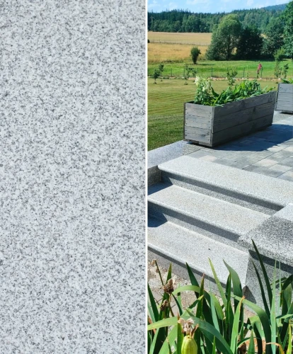 Zestaw Stopień Płomień + Podstopień Granitowy G603 120x35x2 / 120x15x2 Bullnose