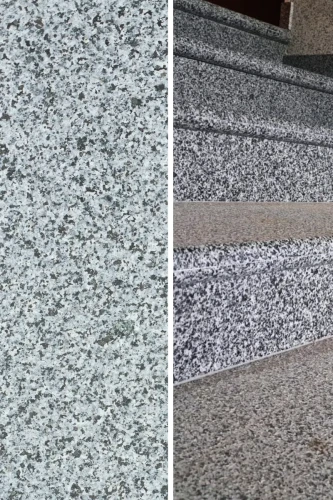 Zestaw Stopień Płomieniowany + Podstopień Granitowy G654 NEW Bullnose 120x35x2 / 120x15x2