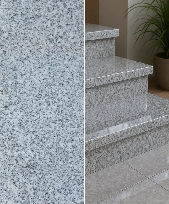 Zestaw Stopnica Poler + Podstopień Poler Granitowy G603 150x33x2 / 150x15x2 Polerowany