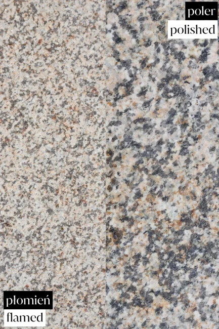 Zestaw Stopień Płomień + Podstopień Poler Granitowy G682 135x35x2 / 135x15x2 Bullnose