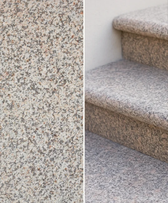 Zestaw Stopień Płomień + Podstopień Poler Granitowy G682 135x35x2 / 135x15x2 Bullnose