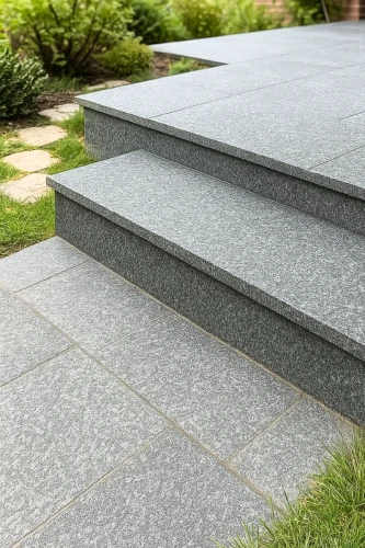 Zestaw Stopień + Podstopień Granitowy Dark Grey New G654 150x33x2 / 150x15x2 Płomieniowany