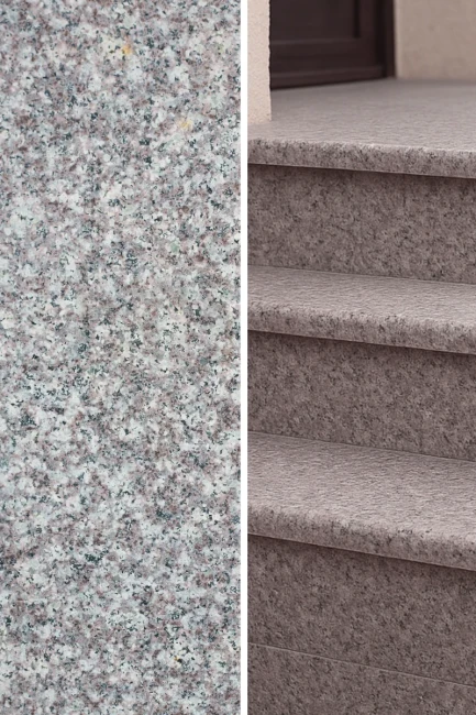 Zestaw Stopień Płomień+ Podstopień Poler Granitowy G664 120x35x2 / 120x15x2 Bullnose