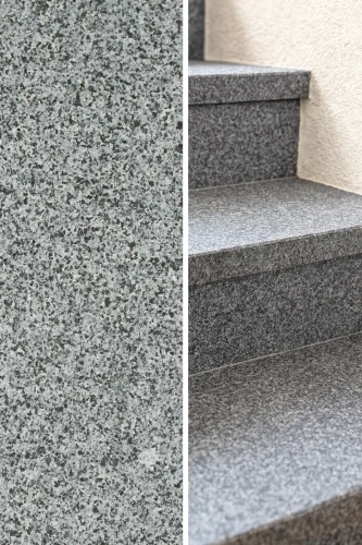 Zestaw Stopnica + Podstopień Granitowy Dark Grey New G654 150x33x3 / 150x15x2 Płomieniowany