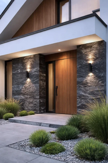 Kamień elewacyjny marmur Black Silk split łupany