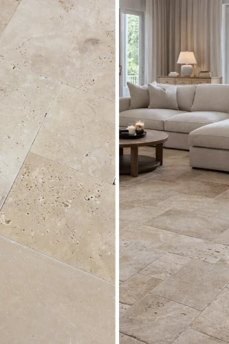 Trawertyn 12mm Light Bębnowany | Komplet Rzymski