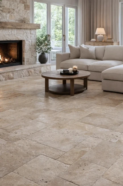 Trawertyn 12mm Light Bębnowany | Komplet Rzymski