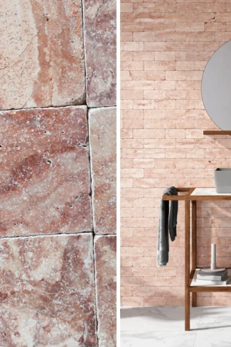 Trawertyn Pink Bębnowany 10x30,5x1 cm