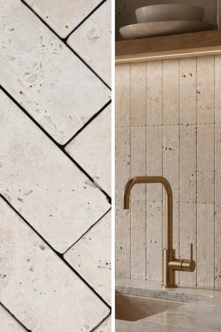 Trawertyn Light Bębnowany 7,5x30,5x1 cm