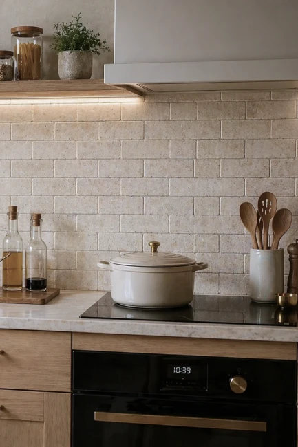 Kamień dekoracyjny trawertyn Light Bębnowany 7,5x15x1 cm