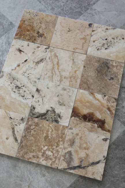 Trawertyn Philadelphia Szczotkowany Bębnowany 40,6x40,6x1,2 cm