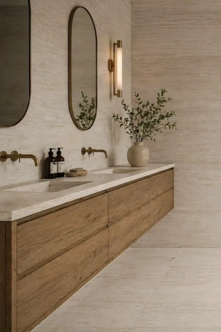 Trawertyn Bianco Classic Vein Cut Szczotkowany 30,5x61x1,2 cm