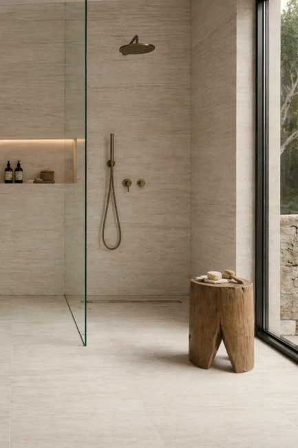 Trawertyn Bianco Classic Vein Cut Szczotkowany 30,5x61x1,2 cm