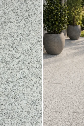 Płytka granitowa szara płomieniowana G602 Bianco Sardo 50x50x5 cm