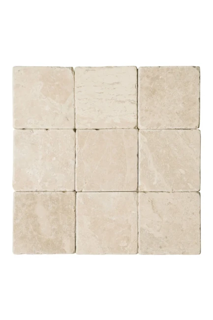 Płytka marmurowa Queen Beige Bębnowana 10x10x1 cm