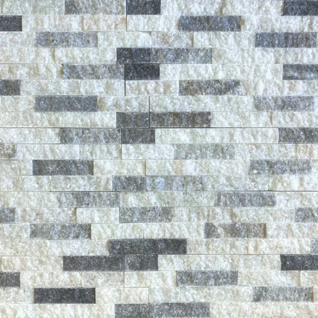Kamień Elewacyjny Dekoracyjny Marmur Stackstone Biało-Szary Naturalny 10x36x0,8-1,3 cm