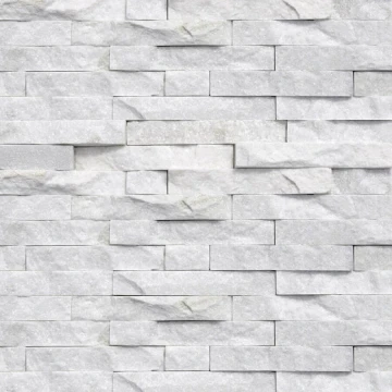 Kamień Elewacyjny Dekoracyjny Kwarcyt Stackstone Biały Naturalny 10x36x0,8-1,3 cm