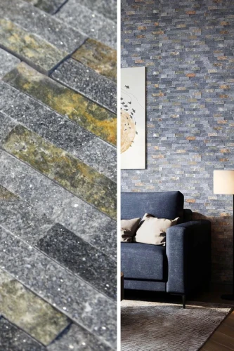 Kamień Elewacyjny Dekoracyjny Marmur Stackstone Brązowo-Grafitowy Naturalny 10x36x0,8-1,3 cm