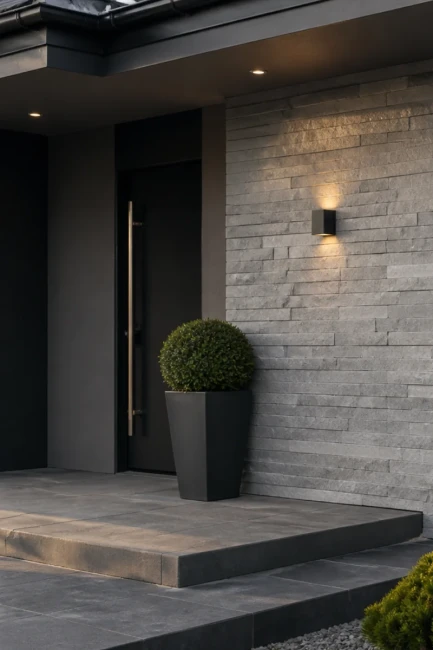 Kamień Elewacyjny Dekoracyjny Kwarcyt Stackstone Szary Naturalny 15x60x1-2 cm
