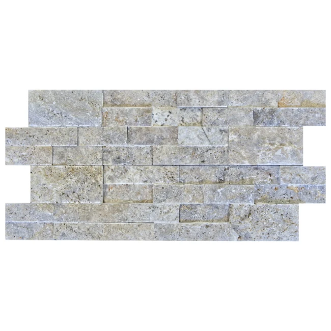Kamień Elewacyjny Dekoracyjny Trawertyn Stackstone Silver Łupany 15,2x61x1-1,5 cm