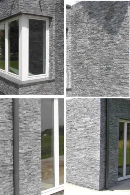 Kamień Elewacyjny Dekoracyjny Marmur Stackstone Czarny Naturalny 10x36x0,8-1,3 cm