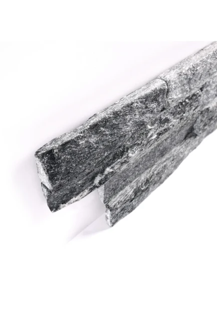 Kamień Elewacyjny Dekoracyjny Kwarcyt Stackstone Czarny Naturalny 10x36x0,8-1,3 cm