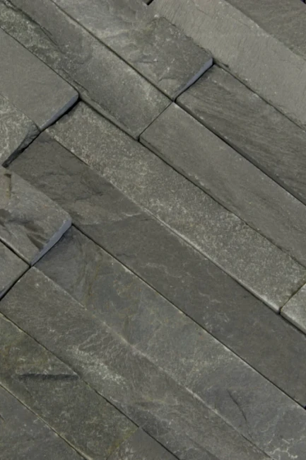 Kamień Elewacyjny Dekoracyjny Łupek Stackstone Czarny Naturalny 10x36x0,8-1,3 cm