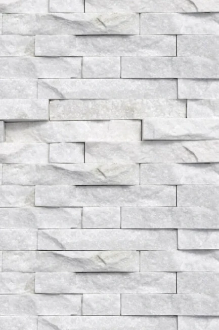 Kamień Elewacyjny Dekoracyjny Kwarcyt Stackstone Biały Naturalny 10x36x0,8-1,3 cm