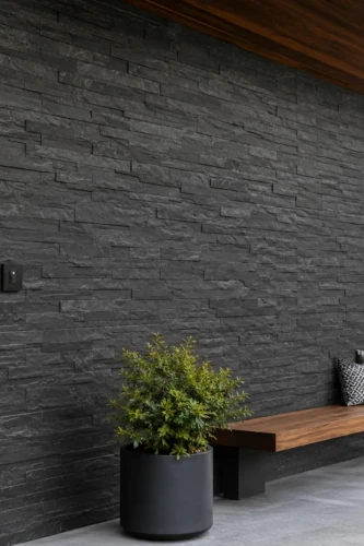 Kamień elewacyjny dekoracyjny łupek czarny 10x36 Black Slate Stackstone