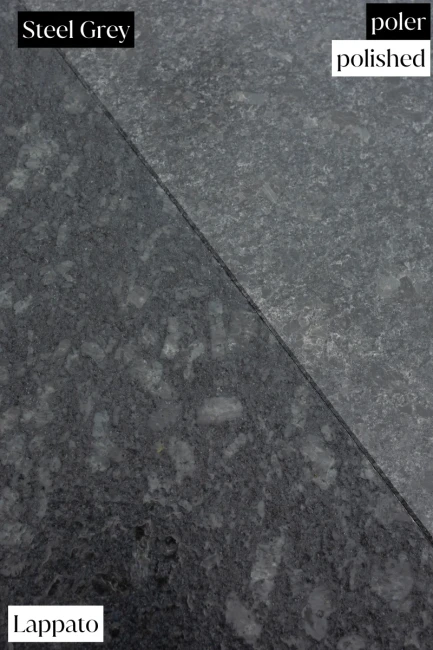 Płytka granitowa szczotkowana Steel Grey leather 61x30,5x1 cm
