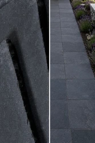 Płytka Kadappa Black Limestone Naturalna Bębnowana 40x40x3 cm