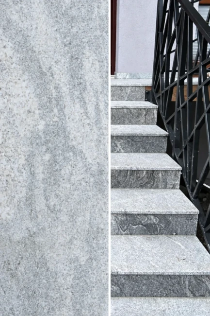Stopień kamienny granit Juparana New płomieniowany | 150x33x2 cm