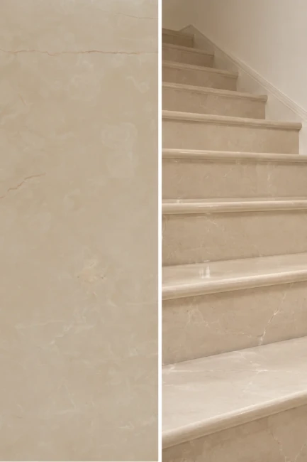 Stopień Marmurowy Crema Marfil New Polerowany | 135x33x3 cm