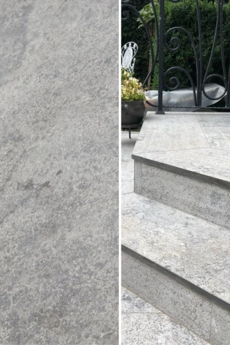 Stopień Wapienny L828 Blue Limestone Szczotkowany Płomieniowany | 150x33x3 cm