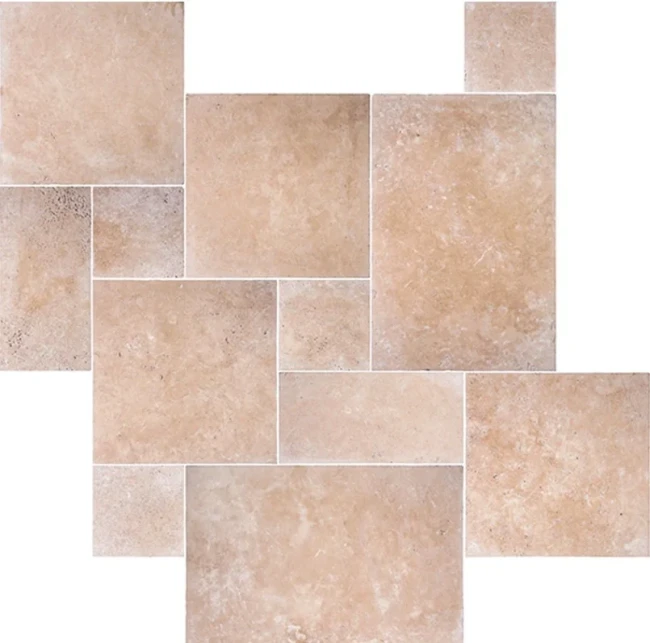 Komplet Rzymski Trawertynowy Classic Bębnowany | Komplet = 0,742 m2 | gr. 1,2 cm
