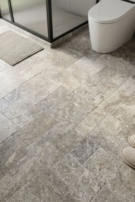 Komplet Rzymski Trawertynowy Silver Ash Piccolo Bębnowany | Komplet = 0,720 m2 | gr. 1 cm