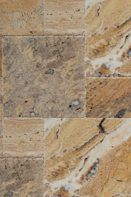 Komplet Rzymski Trawertynowy Scabos Dłutowany Szczotkowany | Komplet = 0,742 m2 | gr. 1,2 cm