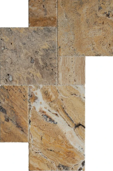 Komplet Rzymski Trawertynowy Scabos Dłutowany Szczotkowany | Komplet = 0,742 m2 | gr. 1,2 cm