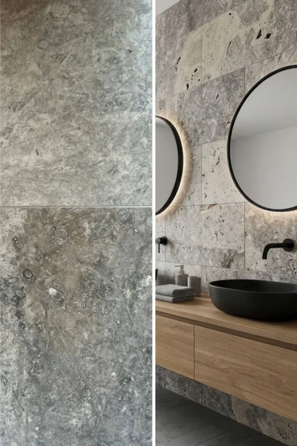 Płytka Trawertynowa Silver Ash Modern Tumbled | 61x40,6x1,2 cm