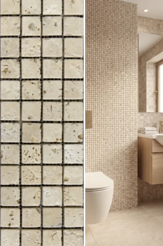 Mozaika Trawertynowa Light Premium 2,3x2,3 Bębnowany | 30,5x30,5x1 cm