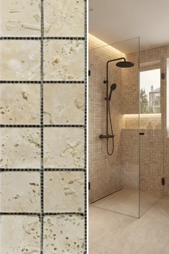 Mozaika Trawertynowa Light Standard 4,8x4,8 Bębnowany | 30,5x30,5x1 cm