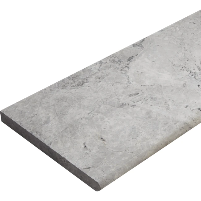 Stopień Marmurowy Tundra Grey + Bullnose Polerowany | 135x33x3 cm