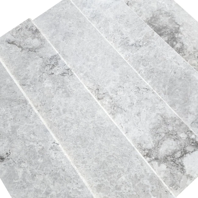 Stopień Marmurowy Tundra Grey + Bullnose Polerowany | 135x33x3 cm