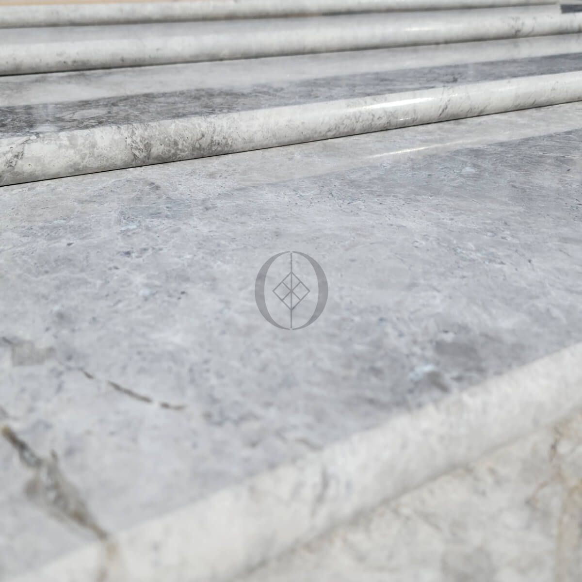 Stopień Marmurowy Tundra Grey + Bullnose Polerowany | 135x33x3 cm