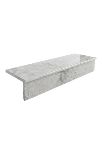 Zestaw Stopień + Podstopień Marmur Tundra Grey Polerowany Bullnose | 135x33x3 / 135x16,5x2 cm