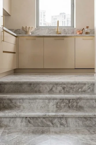 Zestaw Stopień + Podstopień Marmur Tundra Grey Szlifowany Bullnose | 135x33x2 / 135x16,5x2 cm